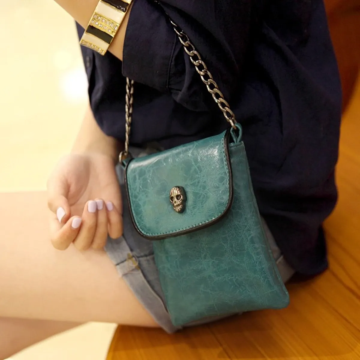 Skull Embellished Mini Bag