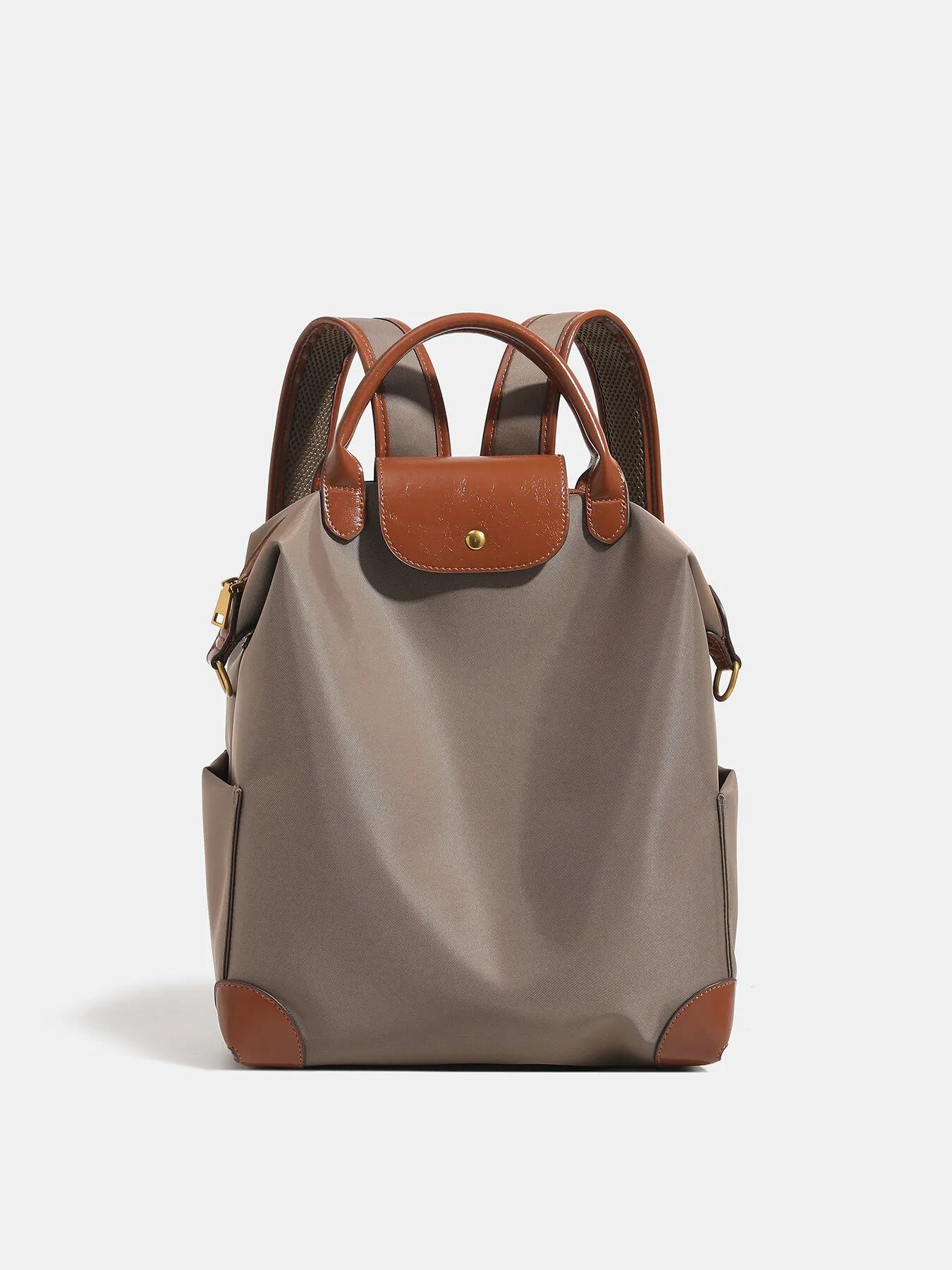 Leather Trim Backpack Bag