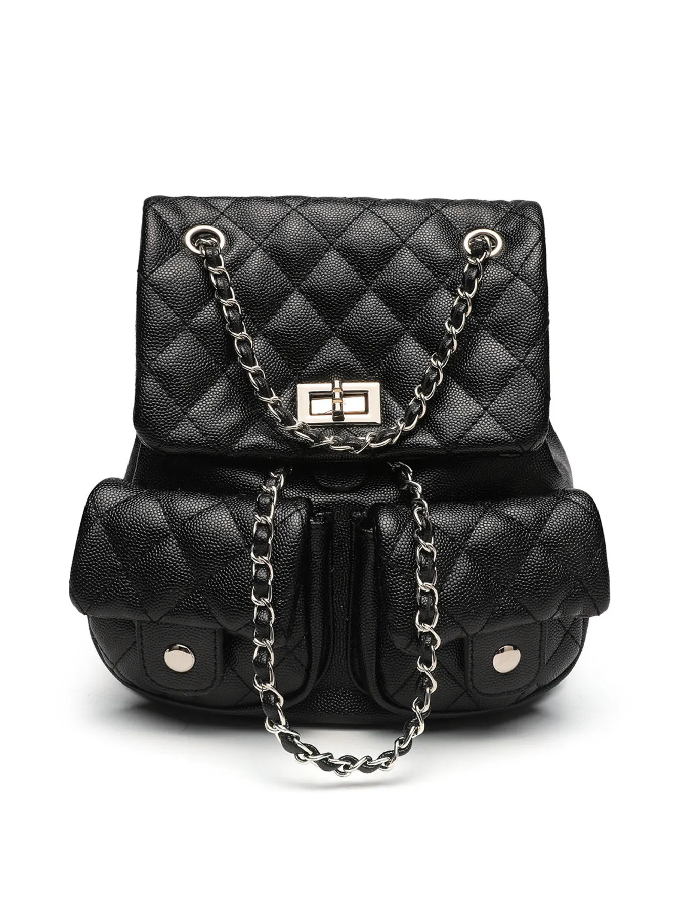 Quilted Chain Strap Backpack Bag