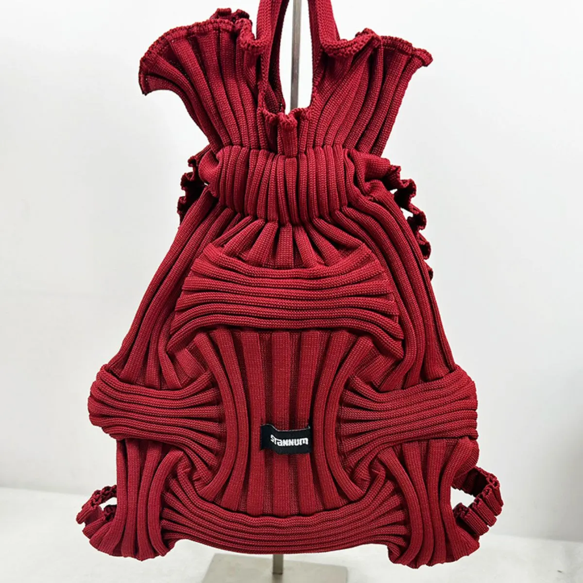Textured Knit Backpack Bag