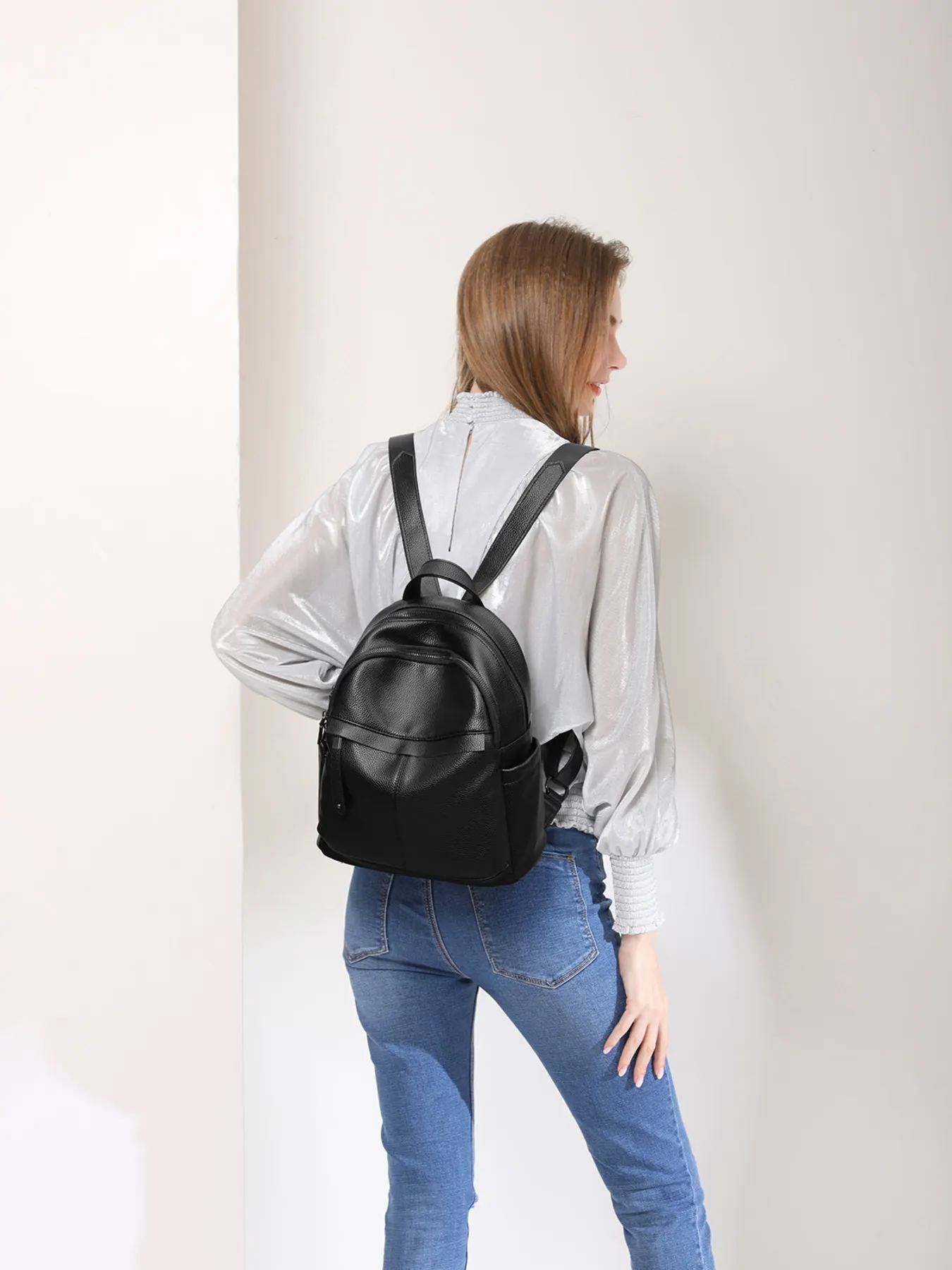 Minimalist Chic PU Leather Casual Backpack Bag